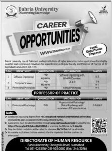 Bahria University faculty jobs 2026