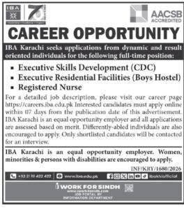 IBA Karachi Jobs 2026 Advertisement Apply Online
