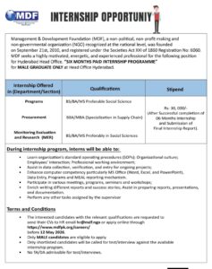MDF internship 2026