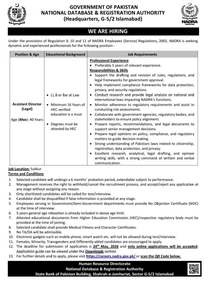 NADRA Jobs 2026