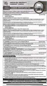 Sukkur IBA University jobs 2026