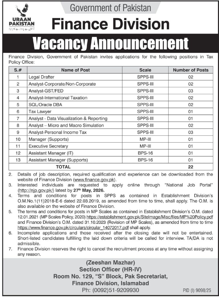 Finance Division jobs 2026